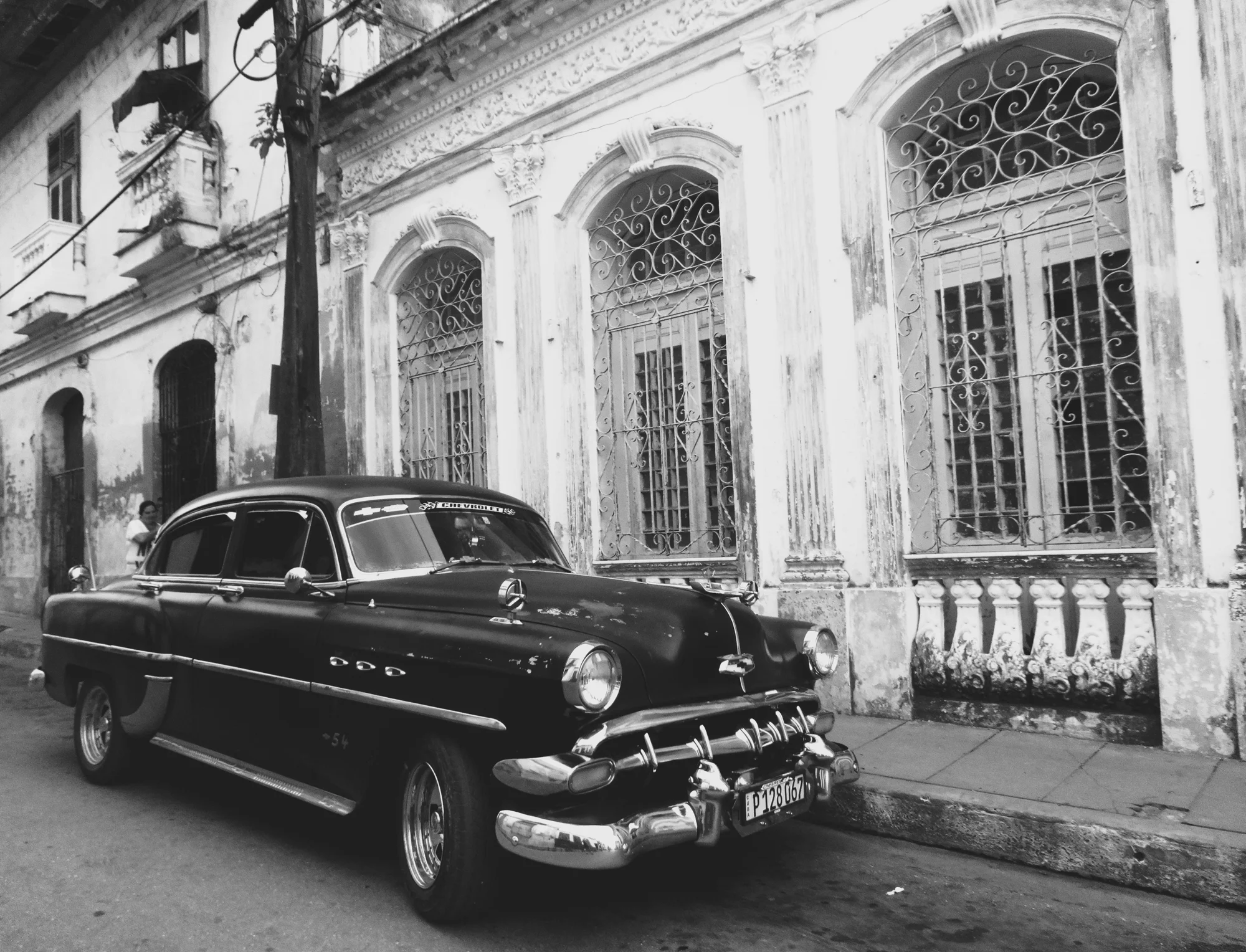 L'élégance du temps, photographie en noir et blanc de Stéphane Pestel, La Havane (Cuba)